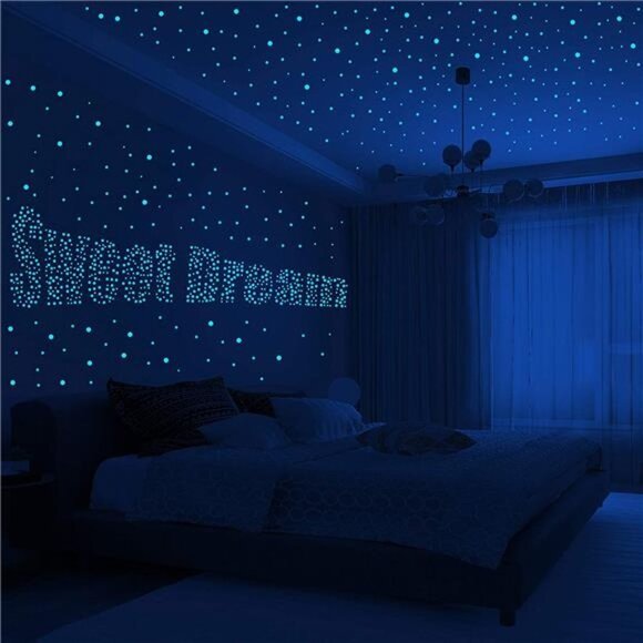808 PCS Glow in The Dark Stars for Ceiling, Glowing Wall Decals Decor Stickers - Picture 7 of 7